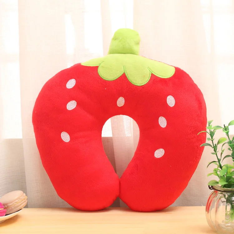 Creative Cute Animal Panda Cat Bear Plush U-shaped Pillow Cervical Spine Neck Travel Portable Home Office for Children Lovely - Slobuy
