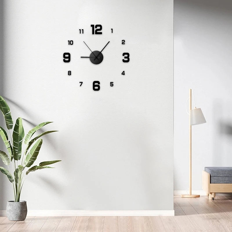 Creative Frameless DIY Wall Clock Wall Decal Home Silent Clock Living Room Office Wall Decoration - Slobuy