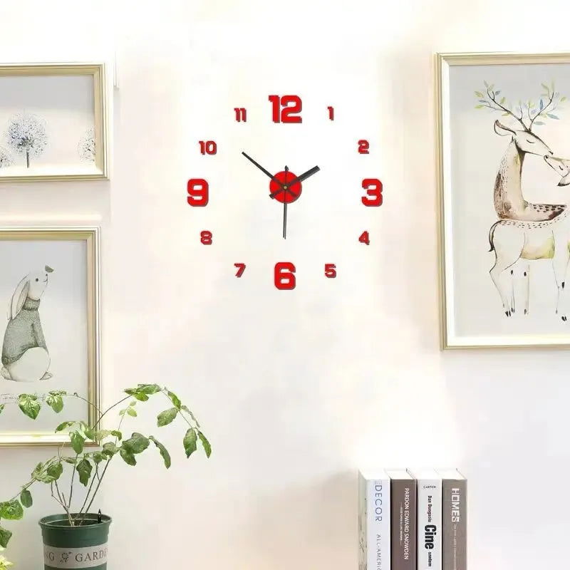 Creative Frameless DIY Wall Clock Wall Decal Home Silent Clock Living Room Office Wall Decoration - Slobuy