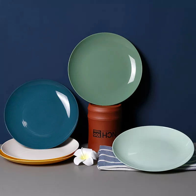 Creative Imitation Porcelain Round Plastic Food Soy Sauce and Vinegar Plate Snack Dish Household Fruit  Kitchen Accessories - Slobuy