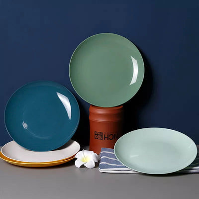Creative Imitation Porcelain Round Plastic Food Soy Sauce and Vinegar Plate Snack Dish Household Fruit  Kitchen Accessories - Slobuy
