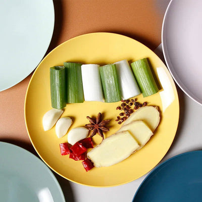 Creative Imitation Porcelain Round Plastic Food Soy Sauce and Vinegar Plate Snack Dish Household Fruit  Kitchen Accessories - Slobuy