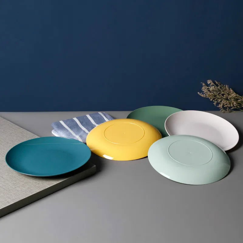 Creative Imitation Porcelain Round Plastic Food Soy Sauce and Vinegar Plate Snack Dish Household Fruit  Kitchen Accessories - Slobuy