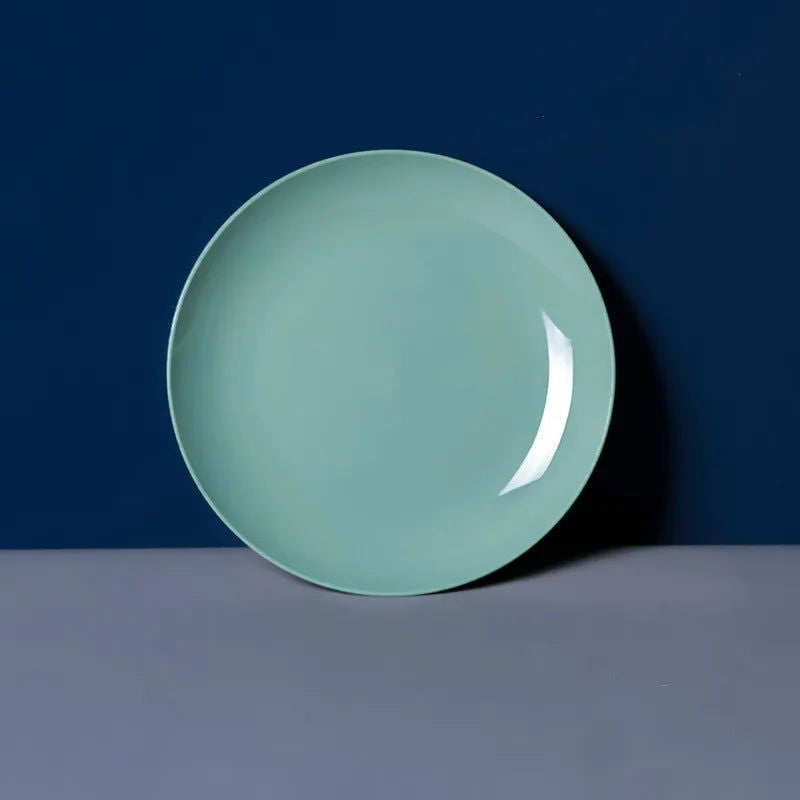 Creative Imitation Porcelain Round Plastic Food Soy Sauce and Vinegar Plate Snack Dish Household Fruit  Kitchen Accessories - Slobuy