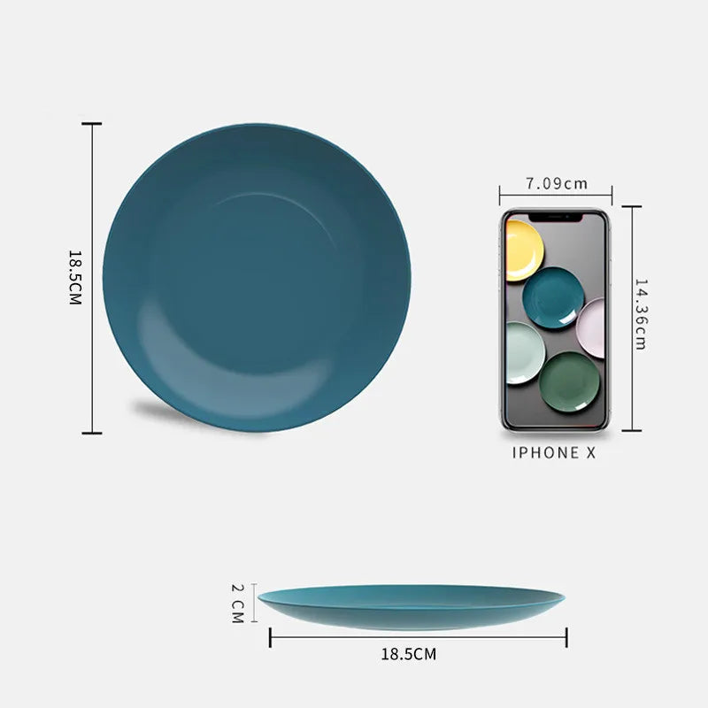 Creative Imitation Porcelain Round Plastic Food Soy Sauce and Vinegar Plate Snack Dish Household Fruit  Kitchen Accessories - Slobuy
