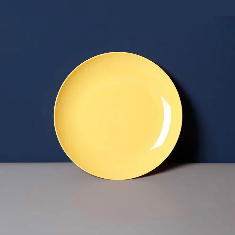 Creative Imitation Porcelain Round Plastic Food Soy Sauce and Vinegar Plate Snack Dish Household Fruit  Kitchen Accessories - Slobuy