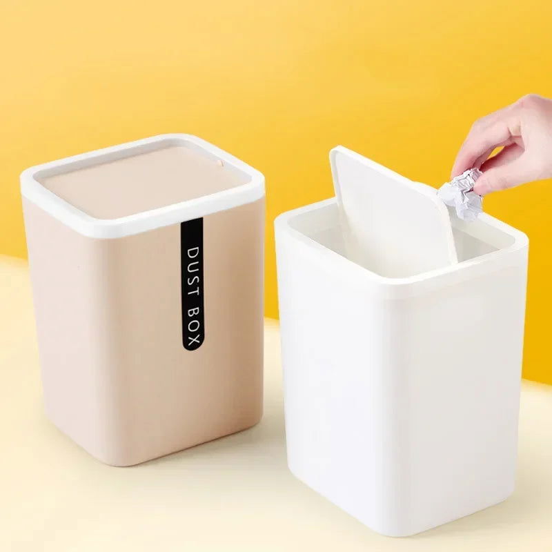 Creative Mini Small Waste Bin Desktop Garbage Basket Home Table Plastic Office Supplies Trash Can Dustbin Sundries Barrel Box - Slobuy