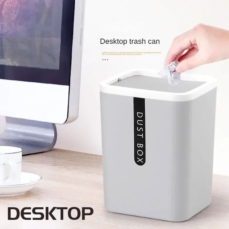 Creative Mini Small Waste Bin Desktop Garbage Basket Home Table Plastic Office Supplies Trash Can Dustbin Sundries Barrel Box - Slobuy