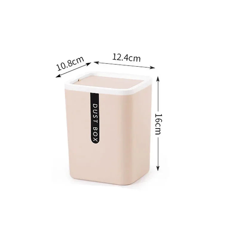 Creative Mini Small Waste Bin Desktop Garbage Basket Home Table Plastic Office Supplies Trash Can Dustbin Sundries Barrel Box - Slobuy