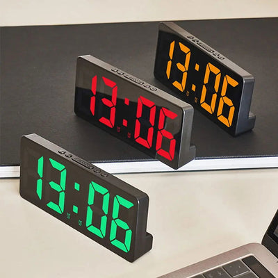 Creative Number Clock Color Nightlight Temperature Calendar Alarm Clock LED Large Number Electronic Clock Backlight Home Decor - Slobuy