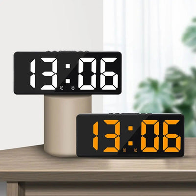 Creative Number Clock Color Nightlight Temperature Calendar Alarm Clock LED Large Number Electronic Clock Backlight Home Decor - Slobuy