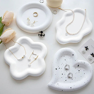 Creative Storage Jewelry Dish Tray Photographic Props Decorative Trays Trinket Plate Desktop Ring Bowl Home Decor Accessories - Slobuy