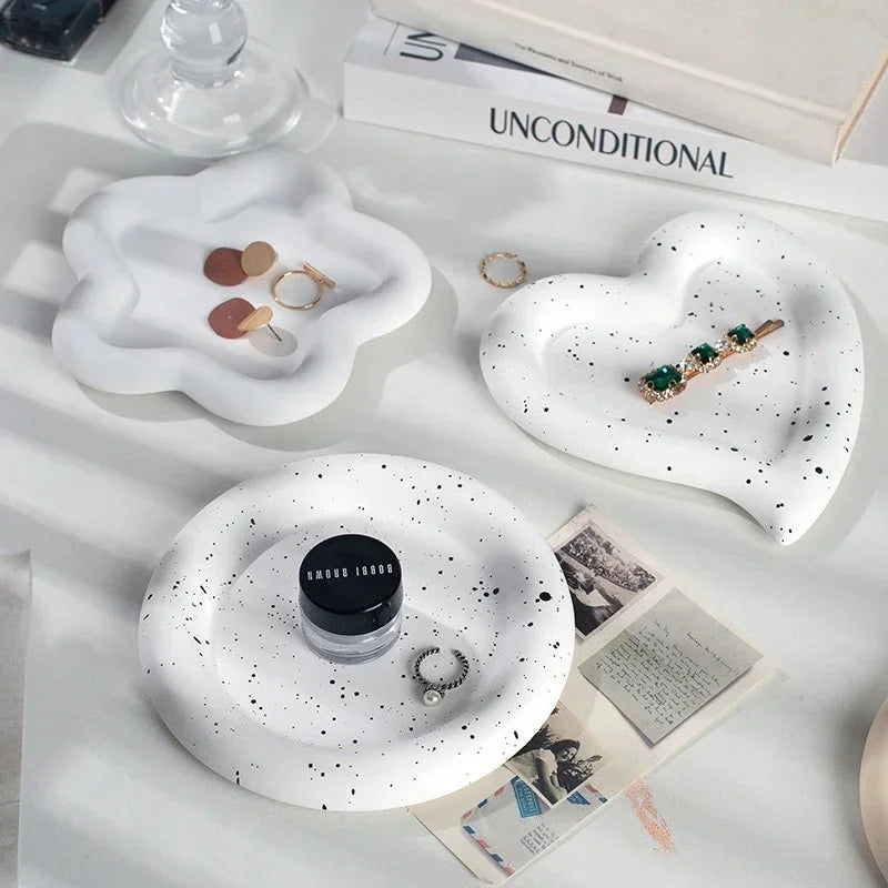 Creative Storage Jewelry Dish Tray Photographic Props Decorative Trays Trinket Plate Desktop Ring Bowl Home Decor Accessories - Slobuy