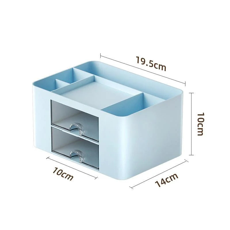 Creative Transparent Drawer Storage Box Desktop Cosmetics Organizer Student Pen Holder School Office Stationery Supplies - Slobuy