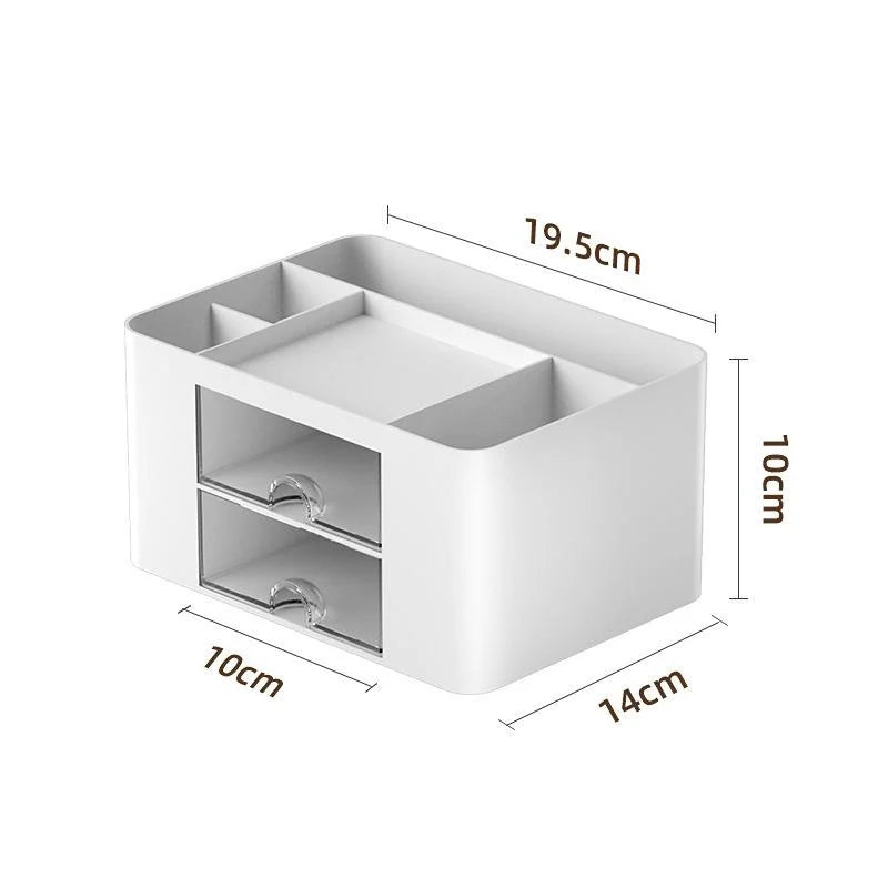 Creative Transparent Drawer Storage Box Desktop Cosmetics Organizer Student Pen Holder School Office Stationery Supplies - Slobuy