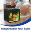 Creative aquarium LED decoration small aquarium fish tank betta transparent fish tank LED light goldfish small fish tank - Slobuy