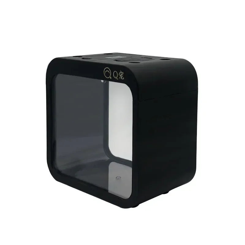 Creative aquarium LED decoration small aquarium fish tank betta transparent fish tank LED light goldfish small fish tank - Slobuy
