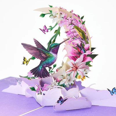Crescent Pop Up Card Hummingbird Birthday Card Pop Up Cards for Mother's Day Halloween Christmas - Slobuy