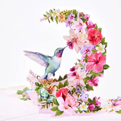 Crescent Pop Up Card Hummingbird Birthday Card Pop Up Cards for Mother's Day Halloween Christmas - Slobuy