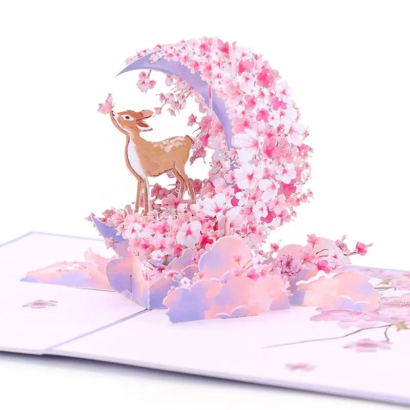 Crescent Pop Up Card Hummingbird Birthday Card Pop Up Cards for Mother's Day Halloween Christmas - Slobuy