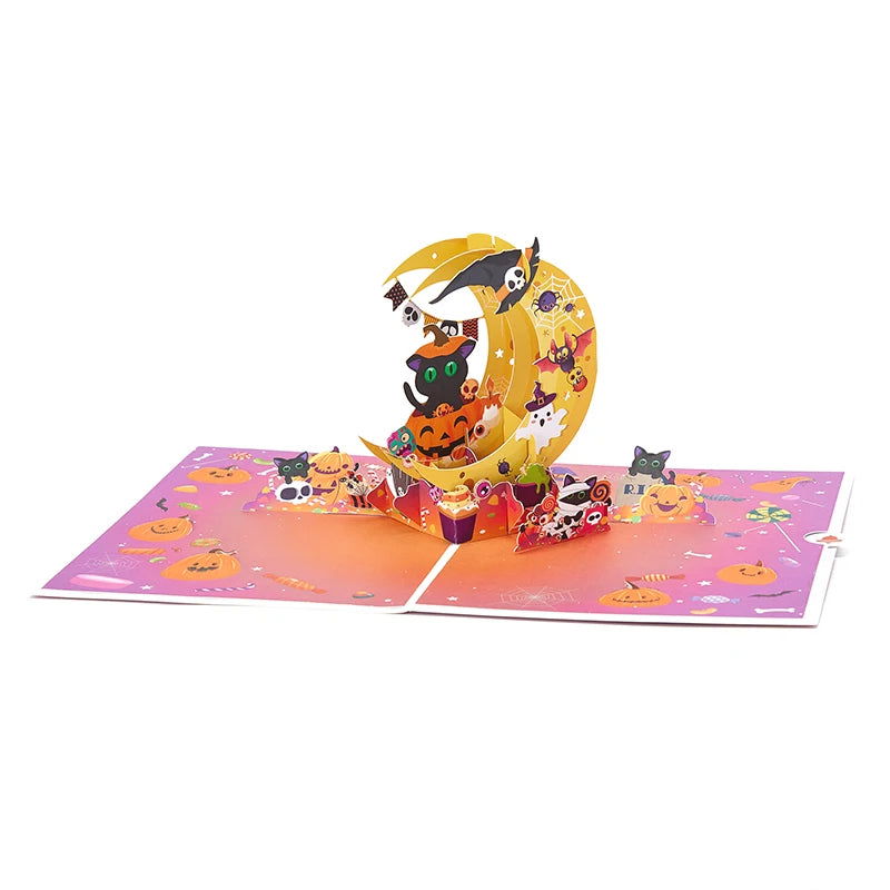 Crescent Pop Up Card Hummingbird Birthday Card Pop Up Cards for Mother's Day Halloween Christmas - Slobuy