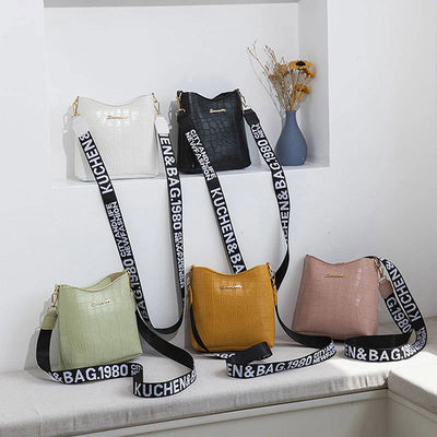 Crocodile Messenger Bags For Women Luxury High Quality Ladies Handbags Bucket Bag Pu Leather Crossbody Shoulder Bag Female - Slobuy
