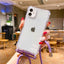 Crossbody Necklace Cord Lanyard Transparent Hard Phone Case For iPhone 15 14 13 12 11 Pro Max XS XR X 8 7 Plus Clear Soft Cover - Slobuy