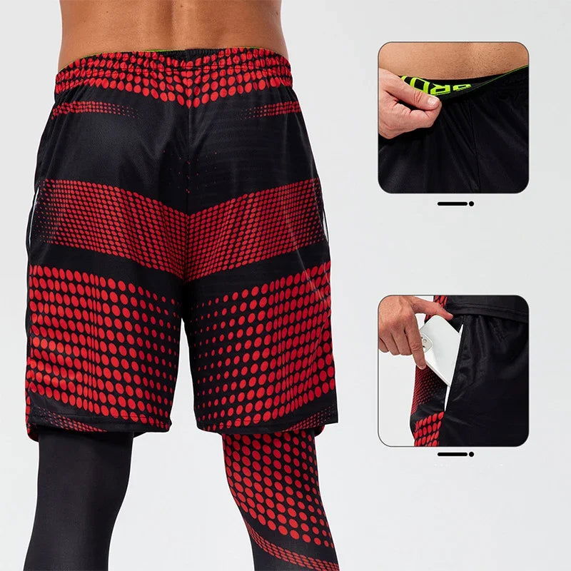 Crossfit Men Fitness Running Shorts Men Sport Basketball Short Pants Elastic Workout Training Gym Shorts With Pockets - Slobuy
