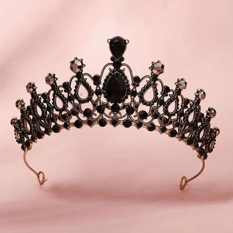 Crystal Wedding Tiara for Women Royal Queen Crown Rhinestone Princess Tiara Hair Accessories Quinceanera Headpieces - Slobuy