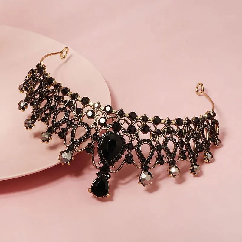 Crystal Wedding Tiara for Women Royal Queen Crown Rhinestone Princess Tiara Hair Accessories Quinceanera Headpieces - Slobuy