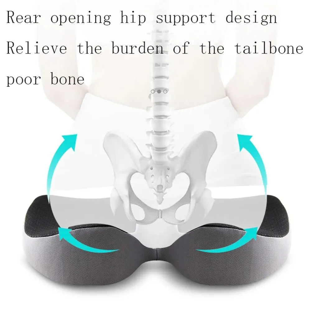 Cushion Non Slip Orthopedic Memory Foam Prostate Cushion for Tailbone Sciaticaback Pain Relief Comfort Chair Car Seat - Slobuy