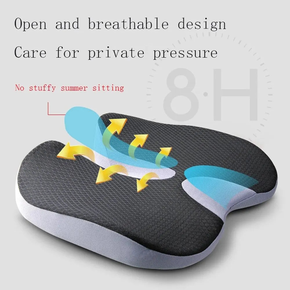 Cushion Non Slip Orthopedic Memory Foam Prostate Cushion for Tailbone Sciaticaback Pain Relief Comfort Chair Car Seat - Slobuy