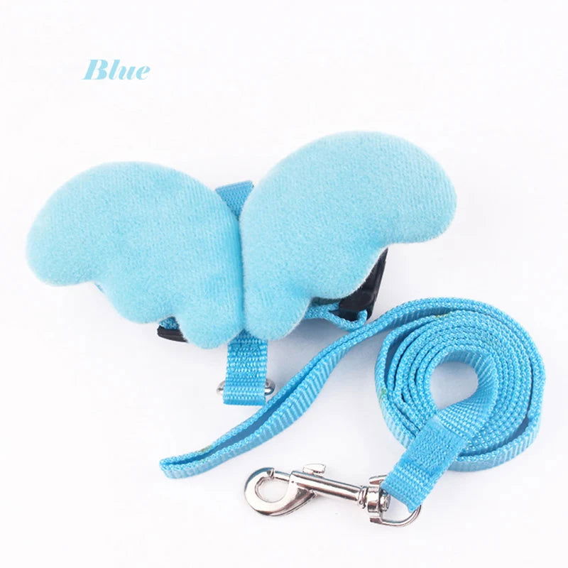 Cute Angel Wing Pet Rabbit Harness and Leash for Cats Rabbits Personalized Rabbit Harnesses Bunny Accessories Hamster Clothes - Slobuy