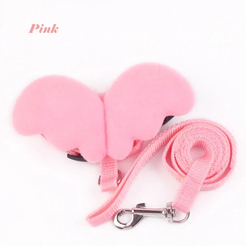 Cute Angel Wing Pet Rabbit Harness and Leash for Cats Rabbits Personalized Rabbit Harnesses Bunny Accessories Hamster Clothes - Slobuy