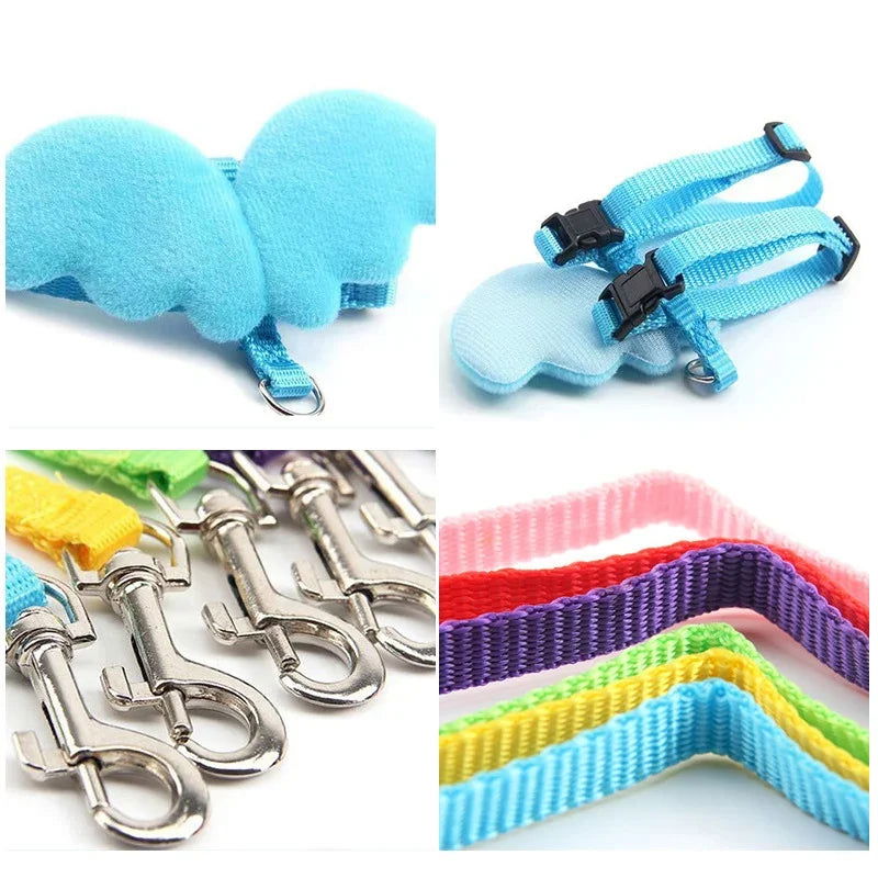 Cute Angel Wing Pet Rabbit Harness and Leash for Cats Rabbits Personalized Rabbit Harnesses Bunny Accessories Hamster Clothes - Slobuy