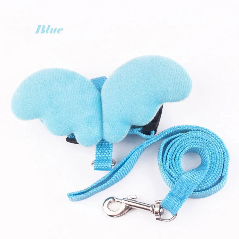 Cute Angel Wing Pet Rabbit Harness and Leash for Cats Rabbits Personalized Rabbit Harnesses Bunny Accessories Hamster Clothes - Slobuy