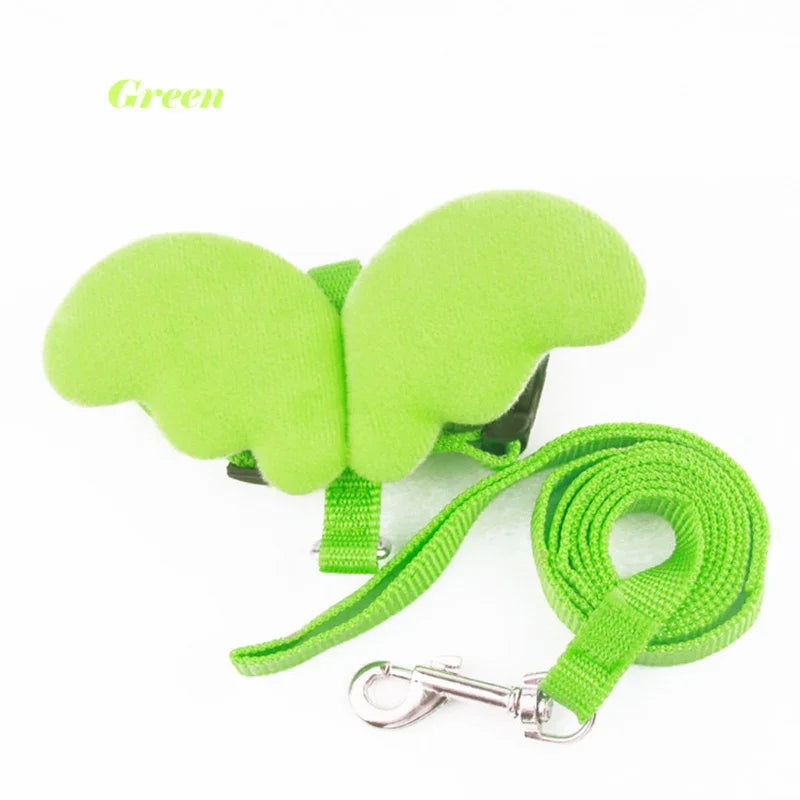 Cute Angel Wing Pet Rabbit Harness and Leash for Cats Rabbits Personalized Rabbit Harnesses Bunny Accessories Hamster Clothes - Slobuy