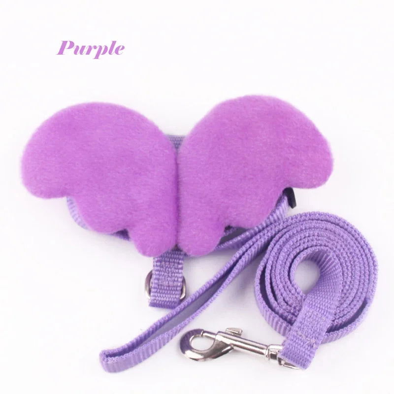 Cute Angel Wing Pet Rabbit Harness and Leash for Cats Rabbits Personalized Rabbit Harnesses Bunny Accessories Hamster Clothes - Slobuy
