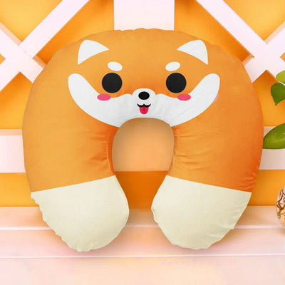 Cute Cartoon INS Style Travel Neck Pillow U-Shaped Panda Rainbow Cloud Fruit Inflatable Cushion For Kids Adults Family Friends - Slobuy
