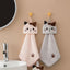 Cute Cat Kitchen Cleaning Towel Hanging Hand Towels Absorbent  Dishcloths Coral Velvet Soft Cleaning Cloth Rag - Slobuy