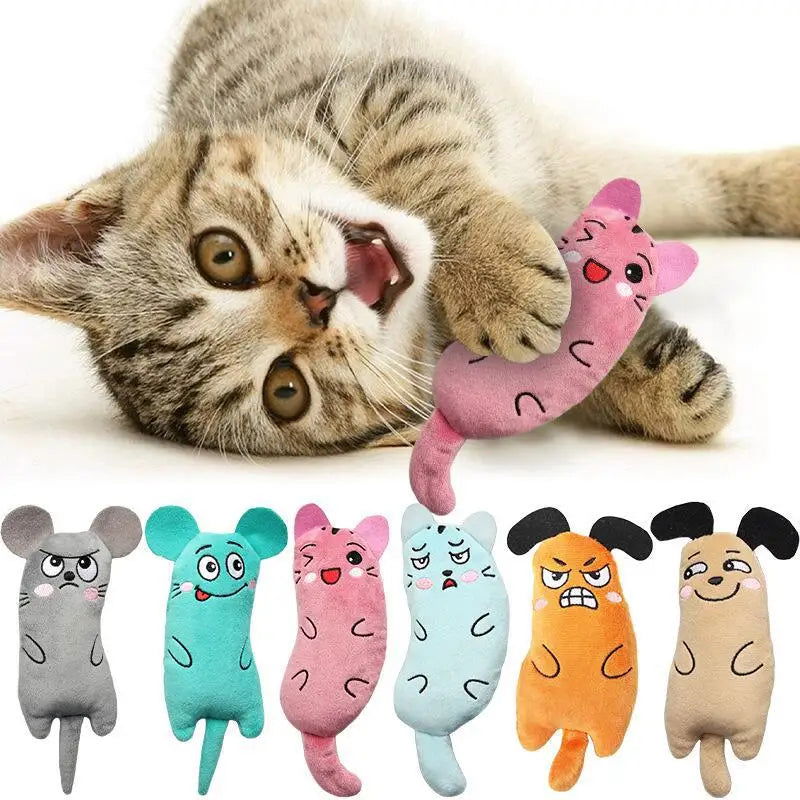 Cute Cat Toys Funny Interactive Plush Cat Toy Mini Teeth Grinding Catnip Toys Kitten Chewing Squeaky Toy Pets Accessories - Slobuy