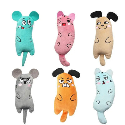 Cute Cat Toys Funny Interactive Plush Cat Toy Mini Teeth Grinding Catnip Toys Kitten Chewing Squeaky Toy Pets Accessories - Slobuy
