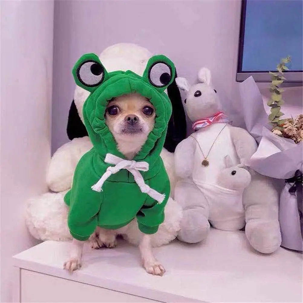 Cute Dog Hoodie Frog Shape Dog Coats Pet Halloween Cosplay Costume Pet Clothes Dogs Hooded Sweatshirt for Puppies Cat - Slobuy