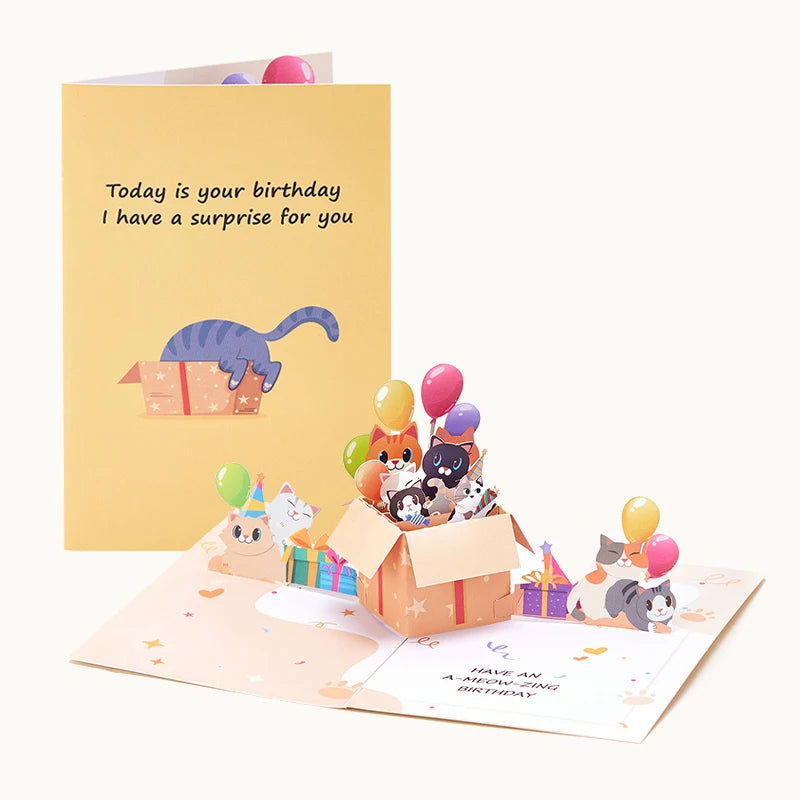 Cute Dog Pop Up Greeting Cards Pretty Animals Birthday Card With Envelope DIY Birthday Gifts Birthday Anniversary Greeting Card - Slobuy