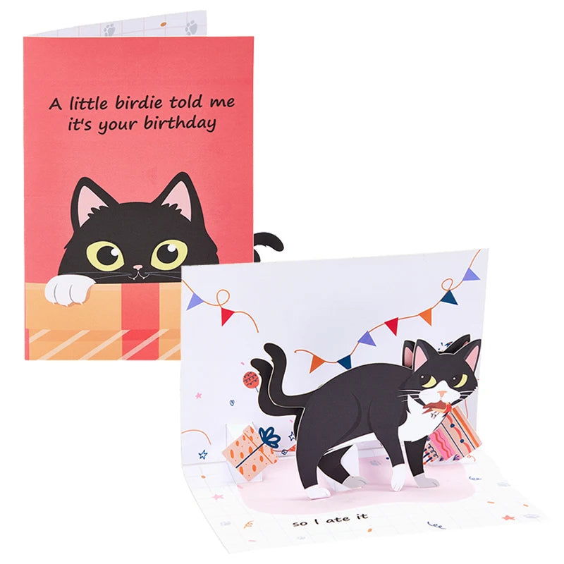 Cute Dog Pop Up Greeting Cards Pretty Animals Birthday Card With Envelope DIY Birthday Gifts Birthday Anniversary Greeting Card - Slobuy