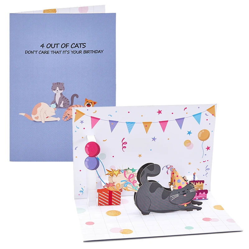 Cute Dog Pop Up Greeting Cards Pretty Animals Birthday Card With Envelope DIY Birthday Gifts Birthday Anniversary Greeting Card - Slobuy
