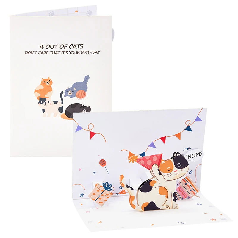 Cute Dog Pop Up Greeting Cards Pretty Animals Birthday Card With Envelope DIY Birthday Gifts Birthday Anniversary Greeting Card - Slobuy