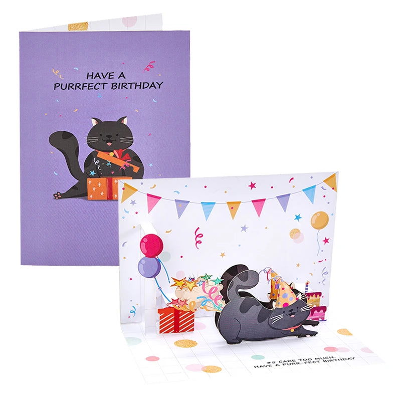 Cute Dog Pop Up Greeting Cards Pretty Animals Birthday Card With Envelope DIY Birthday Gifts Birthday Anniversary Greeting Card - Slobuy