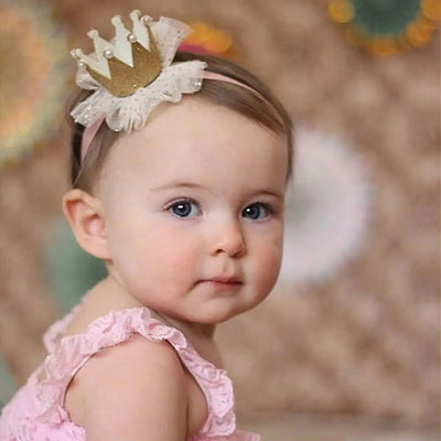 Cute Kids Baby Girl Toddler Lace Crown Hair Band Headwear Headband Accessories - Slobuy