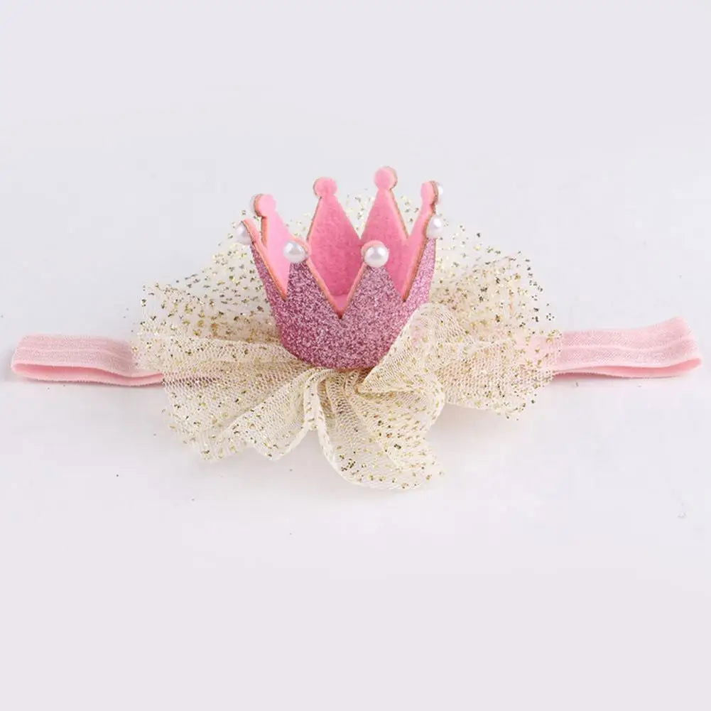Cute Kids Baby Girl Toddler Lace Crown Hair Band Headwear Headband Accessories - Slobuy